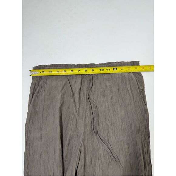 Zara Women's Suit Trousers Sz M Green Tapered Dress Pants Crumpled fabric - Picture 14 of 15